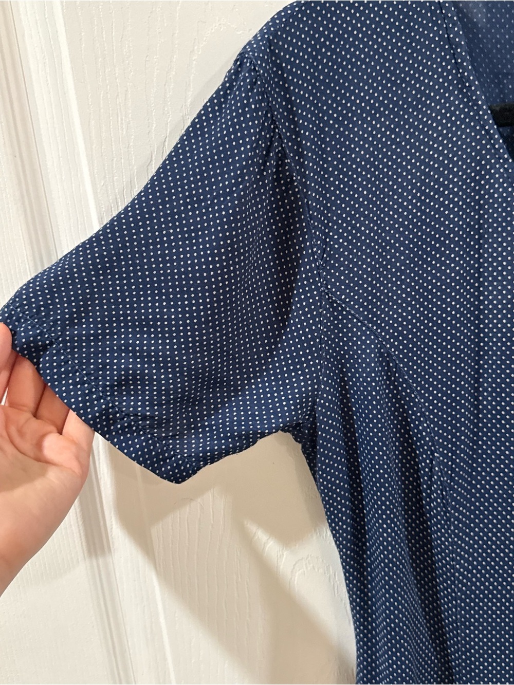 Vintage Luna Navy Polka Dot Maxi Dress Size M - Picture 5 of 7